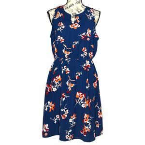 41Hawthorn MEDIUM PETITE Trisha Split Neck Dress Stitch Fix Floral Elastic Waist